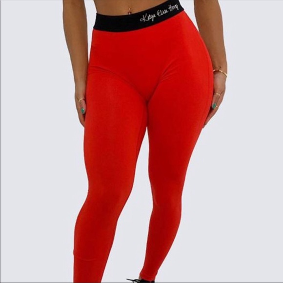WBK WorkoutsByKatya Red Leggings M/L - Picture 2 of 5